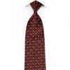 Renoma Men’s Rhinestone Silk Necktie Brown Dots On Burgundy 