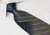 Renoma Men’s Rhinestone Silk Necktie Orange Checks & Stripes
