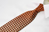 Renoma Men’s Rhinestone Silk Tie Orange Burgundy Foulard 