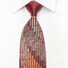 Renoma Men’s Silk Necktie Orange Vertical Striped On 