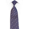 Renoma Mens Silk Rhinestone Necktie Blue Silver Red 