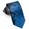 Renoma Men’s Silk Rhinestone Tie Blue & Gold Floral Design 