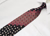 Renoma Rhinestone Necktie Geometric On Black With Silver 