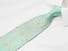Renoma Rhinestone Necktie Silver Damask On Turquoise With 