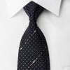 Renoma Rhinestone Necktie Silver Dots On Black With Striped 