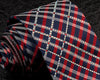 Renoma Rhinestone Silk Neck Tie Red Black Gray Plaids & 