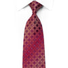 Renoma Rhinestone Silk Necktie Cartouche On Burgundy With 
