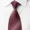 Renoma Rhinestone Silk Necktie Dots On Burgundy With Silver 