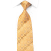 Renoma Rhinestone Silk Necktie Geometric On Golden Orange - 
