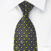 Renoma Rhinestone Silk Necktie Green Purple Geometric On 