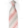 Renoma Rhinestone Silk Necktie Pink Silver Checkered On 