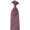 Renoma Rhinestone Silk Necktie Red Blue Silver Striped 