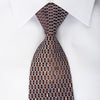 Renoma Rhinestone Silk Necktie Silver Blue Interlocking 