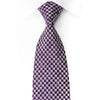 Renoma Rhinestone Silk Necktie Silver Purple Checked With 