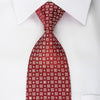 Renoma Rhinestone Tie Geometric Silver Squares On Burgundy 