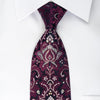 Renoma Rhinestone Tie Purple Damask On Black With Silver 
