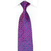 Renoma Rhinestone Tie Purple Geometric On Blue With Silver 