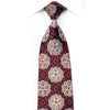 Renoma Rhinestone Tie Silver Medallions On Burgundy With 