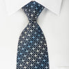 Renoma Silk Necktie Geometric Spirals On Dark Blue With 