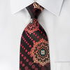 Renoma Silk Rhinestone Necktie Floral Medallions On Black 