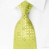 Renoma Silk Rhinestone Tie Checker On Green With Green 