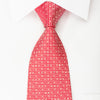 Renoma Silk Tie Silver Trellis On Red With Rhinestones - 1