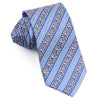 Renoma Woven Rhinestone Silk Necktie Tie Blue Stripes On 