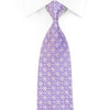 Rhinestone Silk Tie Silver Trellis On Mauve With Silver 