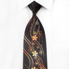 Roberta di Camerino Mens Crystal Silk Tie Floral Waves On 