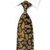 Roberta di Camerino Rhinestone Necktie Gold Paisley On Black