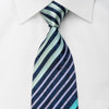 Roberta di Camerino Rhinestone Silk Necktie Blue Stripes & 