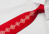 Roberta di Camerino Silk Necktie Silver Diamonds On Red Silk