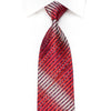 Rogers Dail Men’s Crystal Silk Tie Red Silver Striped With 