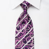 Rogers Dail Mens Crystal Tie Scrolls On Purple With Silver 