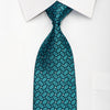 Rogers Dail Men’s Silk Necktie Ovals & Striped On Turquoise 