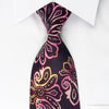 Rogers Dail Rhinestone Silk Necktie Anthemion On Purple With
