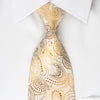 Rogers Dail Silk Tie Brown Orange Paisley On Cream Beige 