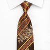 Royal Park Mens Rhinestone Silk Necktie Golden Floral On 