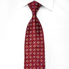 Roygen Men’s Crystal Silk Necktie Geometric On Burgundy With