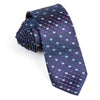 Silk Neck Tie By Clover Purple & Silver Scotty Dogs On Black