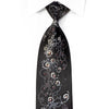 Smalto Crystal Rhinestone Tie Silver Scrolls On Black - 1