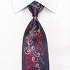 Smalto Men’s Silk Tie Scrolls On Blue Sparkling With 