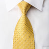 Smalto Rhinestone Silk Necktie Trellis On Yellow With Silver