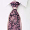 Smalto Silk Neckie Boteh Paisley On Purple With Rhinestones 