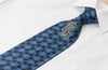 Smalto Silk Necktie Paisley Motif Design On Blue With 