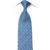 Striped On Blue With Purple Sparkles Rhinestone Necktie - 1