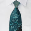 Taiyo Gold Silk Rhinestone Necktie Scrolls On Blue - 1
