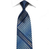 Tandy Men’s Crystal Silk Necktie Geometric On Blue Sparkling