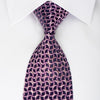 Tie Studio Silk Necktie Geometric Waves On Dark Purple 