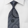 Tino Cosma Rhinestone Silk Necktie Silver Monogram On Black 